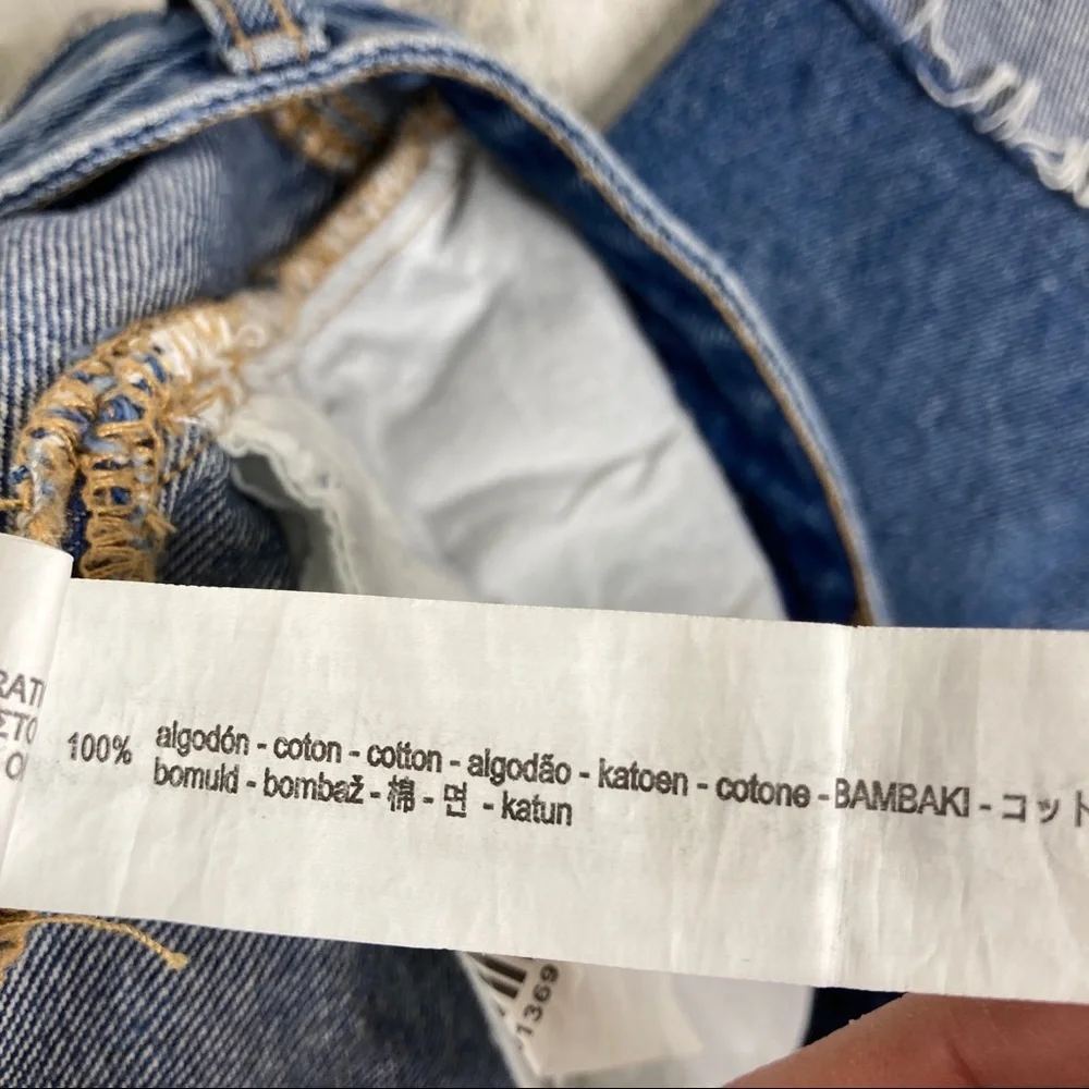 Stradivarius Distressed Crop Girlfriend Jeans Sz 4 - Picture 7 of 9